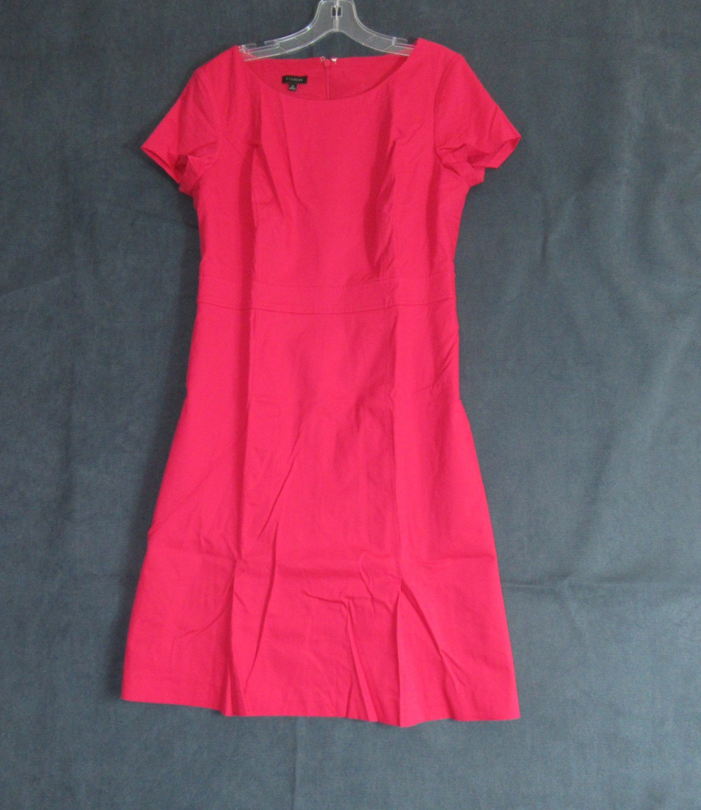 Talbots Dress Womens Size 6 Red Short Sleeve Pleated Modest Minimalist Work
